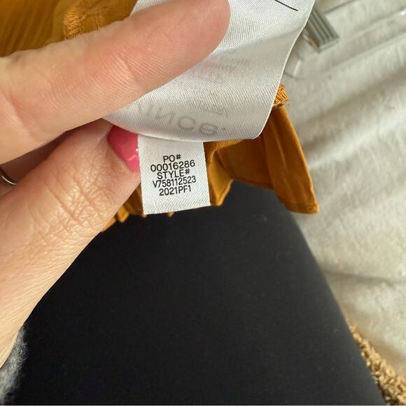 Vince Crushed Double V-Neck Sleeveless Tank Top Size XXS - Picture 2 of 4